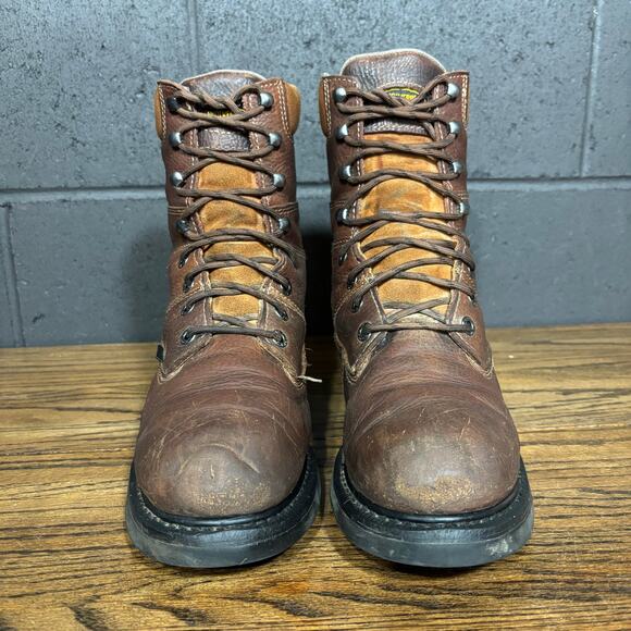 Wolverine Men’s 10EW Wide Leather Work Boots Lace Up Brown main image 7